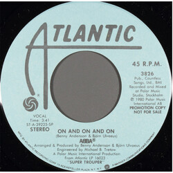 ABBA On And On And On USED VINYL 7INCH 45 RPM SINGLE PROMO STEREO MONO