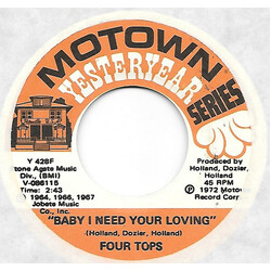 Four Tops Baby I Need Your Loving / Without The One You Love (Life's Not Worthwhile) Vinyl 7" USED