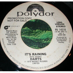 Darts It's Raining USED VINYL 7INCH 45 RPM PROMO