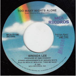 Brenda Lee Too Many Nights Alone / Only When I Laugh Vinyl 7" USED