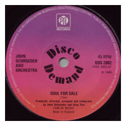 The John Schroeder Orchestra Soul For Sale USED VINYL 7"