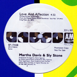 Martha Davis / Sly Stone / Models (2) Love And Affection / Evolution USED VINYL 12INCH 33 S RPM PROMO
