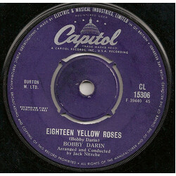 Bobby Darin Eighteen Yellow Roses USED VINYL 7INCH 45 RPM SINGLE