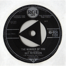 Ray Peterson The Wonder Of You Vinyl 7" USED