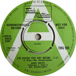 Jimmy Ruffin I've Passed This Way Before / Tomorrow's Tears USED VINYL 7INCH 45 RPM SINGLE PROMO MONO