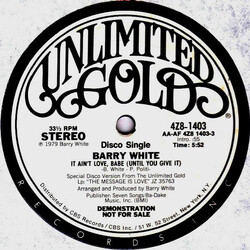 Barry White It Ain't Love, Babe (Until You Give It) Vinyl 12" USED