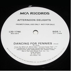 The Afternoon Delights Dancing For Pennies USED VINYL 12INCH 33 S RPM PROMO