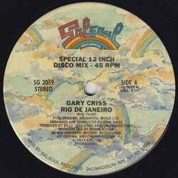 Gary Criss Rio De Janeiro USED VINYL 12INCH 45 RPM STEREO