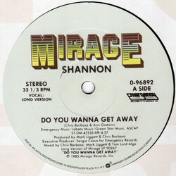 Shannon Do You Wanna Get Away USED VINYL 12INCH 33 S RPM