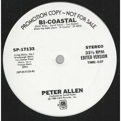 Peter Allen Bi-Coastal USED VINYL 12INCH 33 S RPM SINGLE PROMO STEREO
