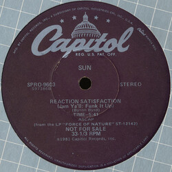 Sun (7) Reaction Satisfaction (Jam Ya'll: Funk It Up) Vinyl 12" USED