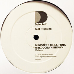 Ministers De-La-Funk Believe USED VINYL 12INCH TEST PRESSING