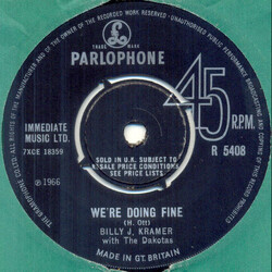 Billy J. Kramer & The Dakotas We're Doing Fine USED VINYL 7INCH SINGLE 45 RPM