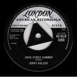Jerry Keller Here Comes Summer Vinyl 7" USED