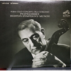 Sir William Walton / Ernest Bloch / Gregor Piatigorsky / Boston Symphony Orchestra / Charles Munch Cello Concerto / Schelomo Vinyl LP USED