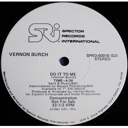 Vernon Burch Do It To Me USED VINYL 12INCH 33 S RPM PROMO STEREO