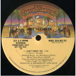 Joey Travolta I Can't Forget You USED VINYL 12INCH 33 S RPM SINGLE PROMO