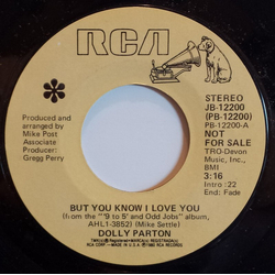 Dolly Parton But You Know I Love You Vinyl 7" USED