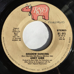 Andy Gibb Shadow Dancing USED VINYL 7INCH 45 RPM STYRENE STEREO