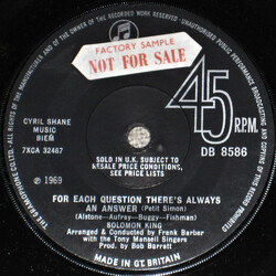 Solomon King For Each Question There's Always An Answer USED VINYL 7INCH 45 RPM SINGLE