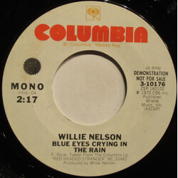 Willie Nelson Blue Eyes Crying In The Rain USED VINYL 7INCH 45 RPM PROMO STEREO MONO