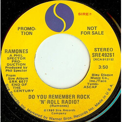 Ramones Do You Remember Rock 'N' Roll Radio? USED VINYL 7INCH 45 RPM PROMO STEREO MONO