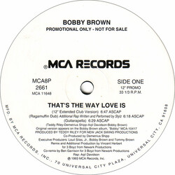 Bobby Brown That's The Way Love Is USED VINYL 12INCH 33 S RPM PROMO