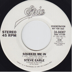 Steve Earle Squeeze Me In USED VINYL 7INCH 45 RPM SINGLE STEREO PROMO
