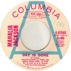 Mahalia Jackson Day Is Done USED VINYL 7INCH 45 RPM PROMO STYRENE