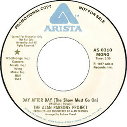The Alan Parsons Project Day After Day (The Show Must Go On) USED VINYL 7INCH 45 RPM PROMO STYRENE STEREO MONO