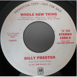 Billy Preston Whole New Thing / Wide Stride Vinyl 7" USED