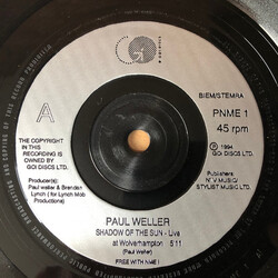 Paul Weller Shadow Of The Sun (Live At Wolverhampton) USED VINYL 7INCH 33 S RPM 45 RPM SINGLE