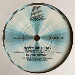 Stevie Wonder Happy Birthday USED VINYL 7INCH 45 RPM SINGLE