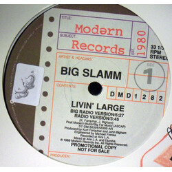 Big Slamm Livin' Large USED VINYL 12INCH PROMO 33 S RPM