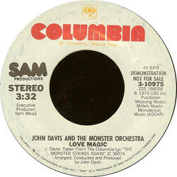 John Davis & The Monster Orchestra Love Magic USED VINYL 7INCH 45 RPM PROMO