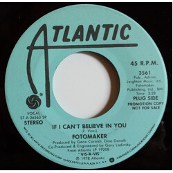 Fotomaker If I Can't Believe In You USED VINYL 7INCH SINGLE PROMO
