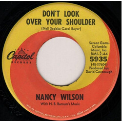 Nancy Wilson / H.B. Barnum's Music Don't Look Over Your Shoulder USED VINYL 7INCH 45 RPM SINGLE