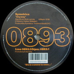 Symetrics Anyway USED VINYL 12INCH 33 S RPM PROMO