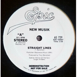 New Musik Straight Lines / On Islands USED VINYL 12INCH 33 S RPM PROMO