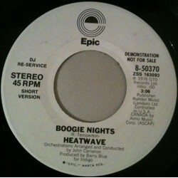 Heatwave Boogie Nights USED VINYL 7INCH 45 RPM PROMO STEREO