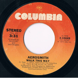Aerosmith Walk This Way / Uncle Salty USED VINYL 7INCH 45 RPM SINGLE STYRENE STEREO