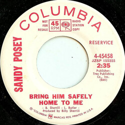 Sandy Posey Bring Him Safely Home To Me USED VINYL 7INCH 45 RPM PROMO STEREO MONO