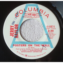 Jerry Naylor Posters On The Wall USED VINYL 7INCH 45 RPM PROMO