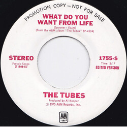 The Tubes What Do You Want From Life Vinyl 7" USED