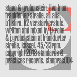 Stave / Jan Grebenstein Live From Frankfurter Straße USED VINYL 12INCH 33 S RPM 45 RPM EP LIMITED EDITION
