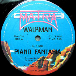 Piano Fantasia Walkman / Sidewalk USED VINYL 12INCH 33 S RPM