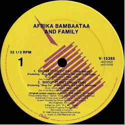 Afrika Bambaataa & Family Shout It Out USED VINYL 12INCH 33 S RPM