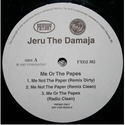 Jeru The Damaja Me Or The Papes USED VINYL 12INCH 33 S RPM PROMO