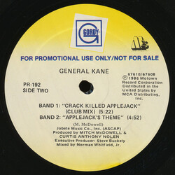 General Kane Crack Killed Applejack USED VINYL 12INCH PROMO