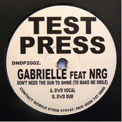 Gabrielle / NRG (17) Don't Need The Sun To Shine (To Make Me Smile) USED VINYL 12INCH TEST PRESSING